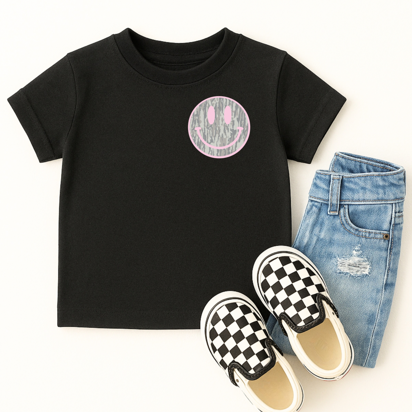 Camo Smileys Kids Graphic Tee