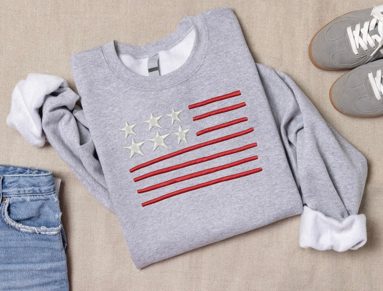 Embroidered Patriotic Crews
