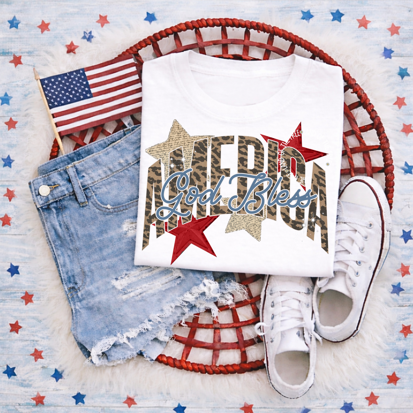 Cheetah RW&B Graphic Tee